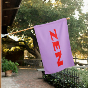 Zen red lilac house flag