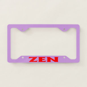 Zen red lilac license plate frame B
