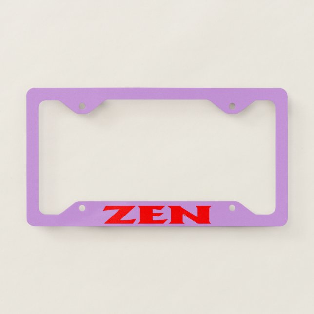 Zen red lilac license plate frame B (Front)