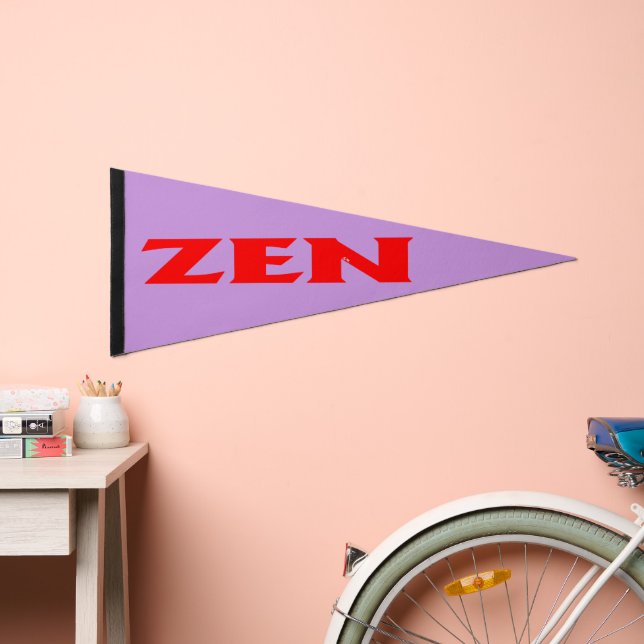 Zen red lilac pennant flag (Front)