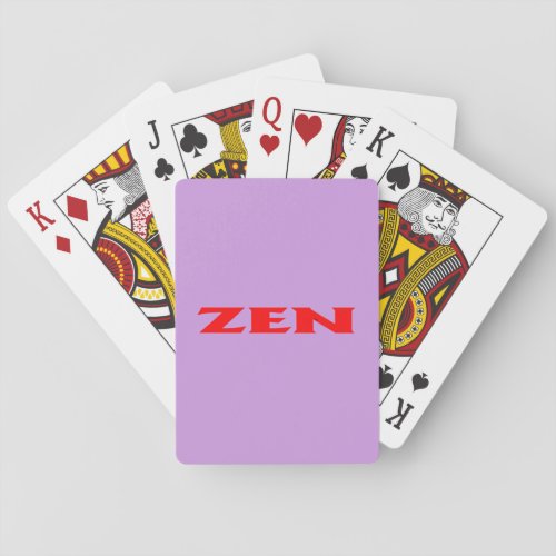 Zen red lilac playing cards