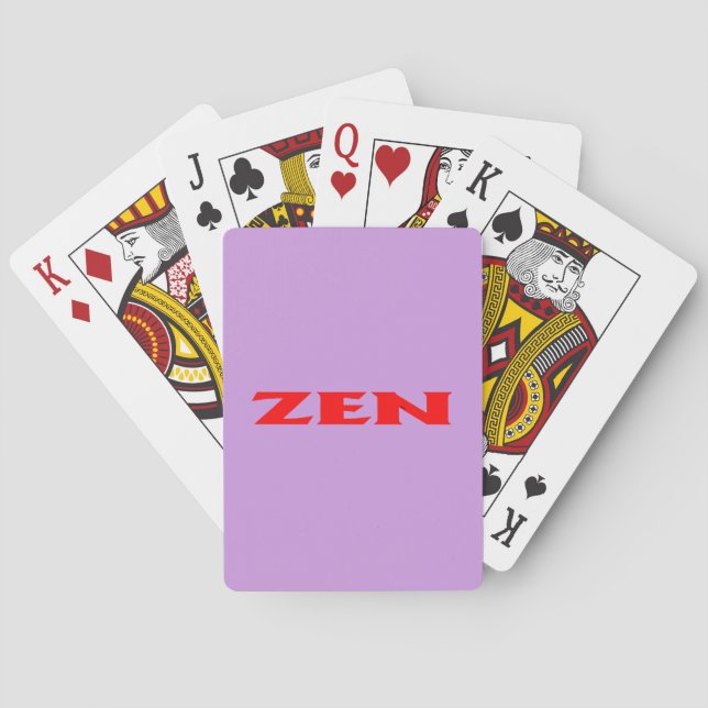 Zen red lilac Poker playing cards (Back)