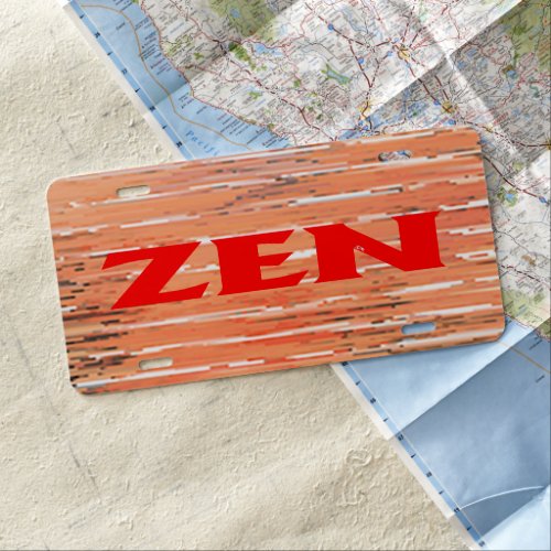 Zen red reeds aluminum license plate