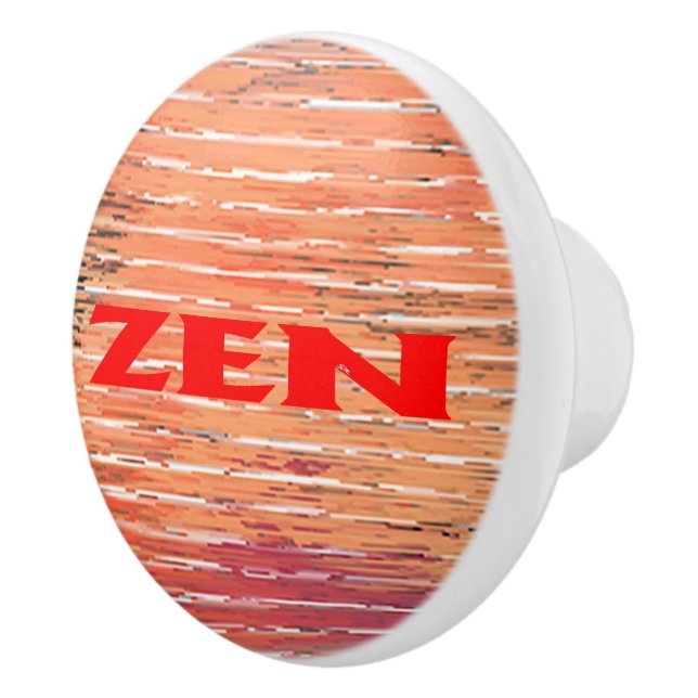 Zen red reeds ceramic knob (Right)