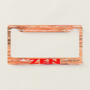 Zen red reeds license plate frame A