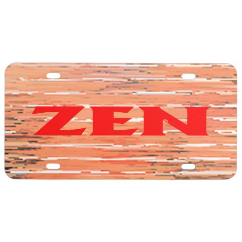 Zen red reeds plastic license plate