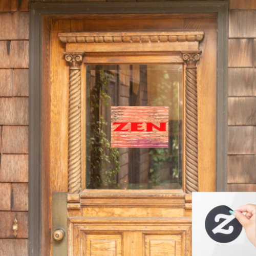 Zen red reeds window cling