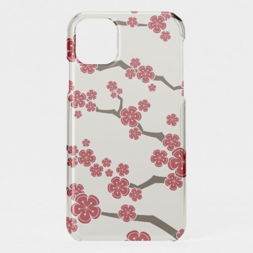 Zen Red Sakura Cherry Blossom Flowers Elegant Chic iPhone 11 Case