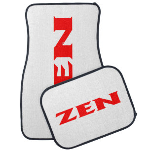 Zen red white car mats front and rear
