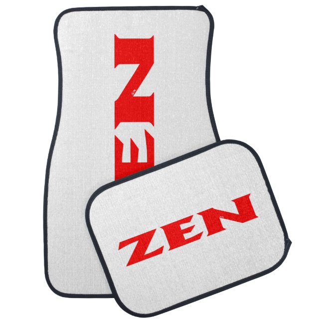 Zen red white car mats front and rear (Set)