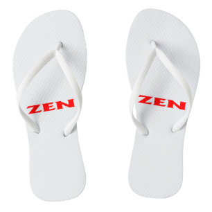 Zen red white flip flops