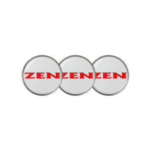 Zen red white golf ball markers
