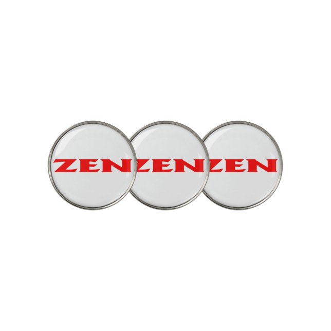 Zen red white golf ball markers (3 Up)