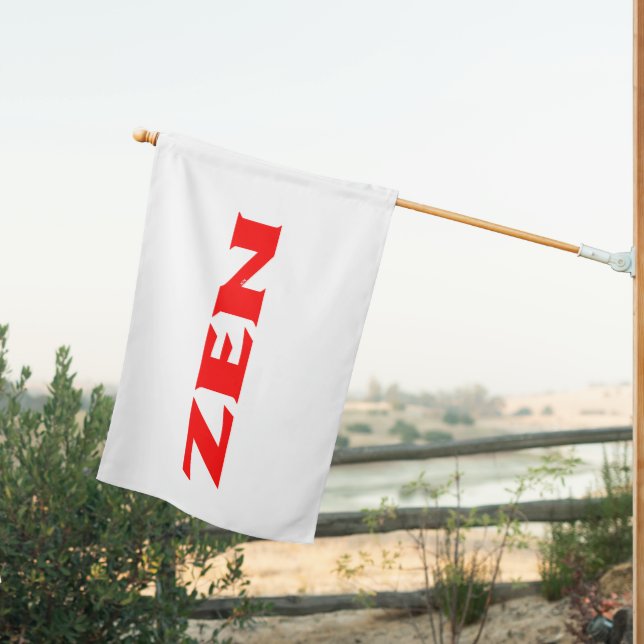 Zen red white house flag (Insitu (Back))