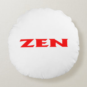 Zen red white round poly throw pillow