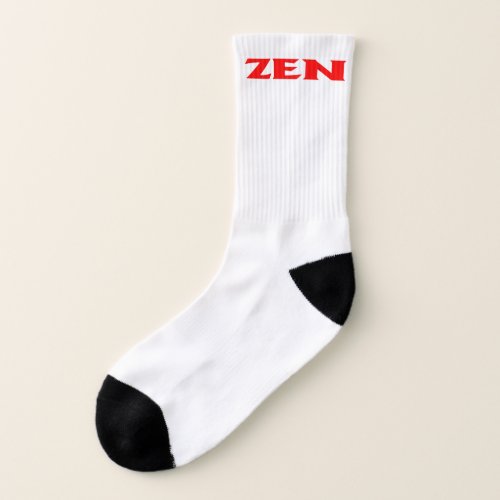Zen red white socks