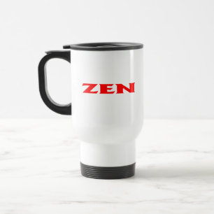 Zen red white travel mug