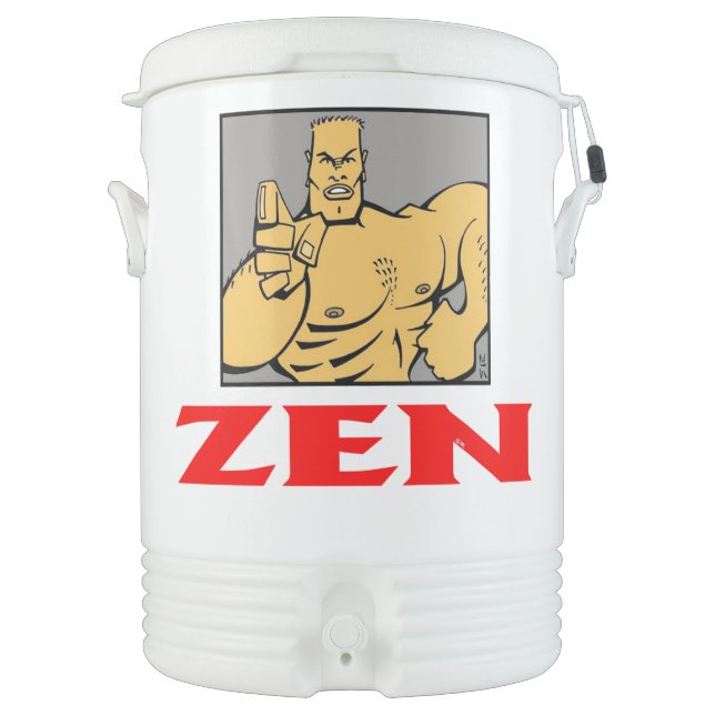 Zen red white w fighter 1 Igloo beverage cooler (Front)