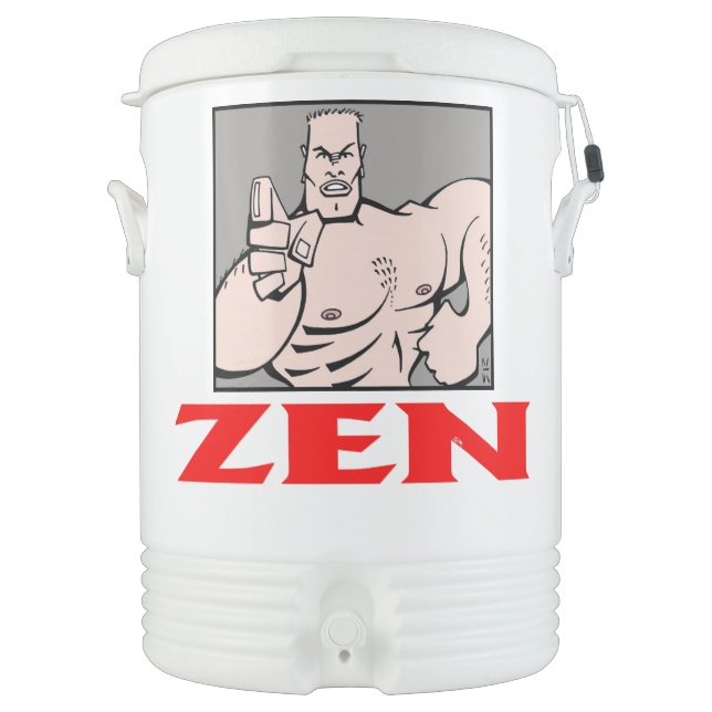 Zen red white w fighter 3 Igloo beverage cooler (Front)