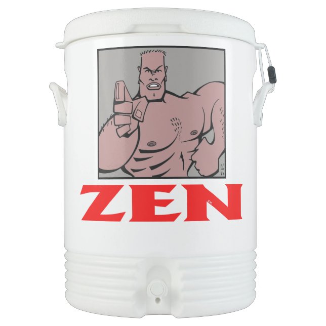 Zen red white w fighter 4 Igloo beverage cooler (Front)