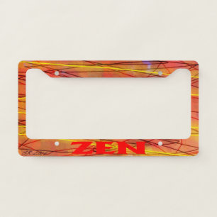 Zen red wire license plate frame A