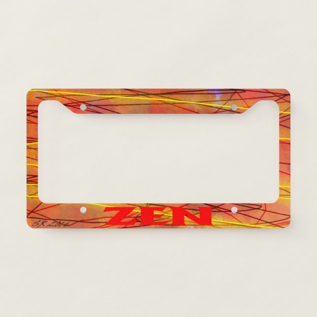 Zen red wire license plate frame A (Front)