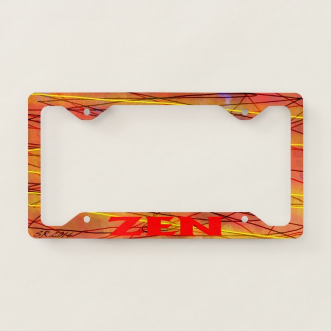 Zen red wire license plate frame B (Front)