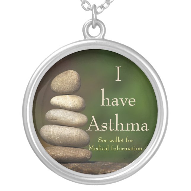 Zen Rocks Asthma Medical ID Necklace (Front)