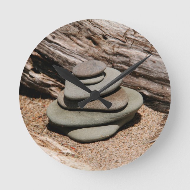 Zen Rocks Round Clock (Front)