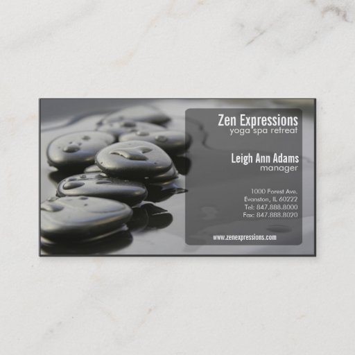 Customizable zen rocks yoga business card