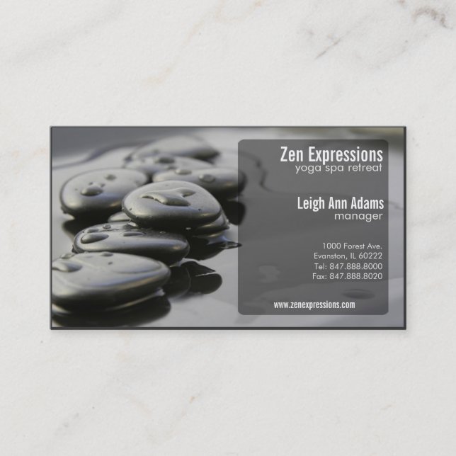 zen rocks yoga business card (Front)