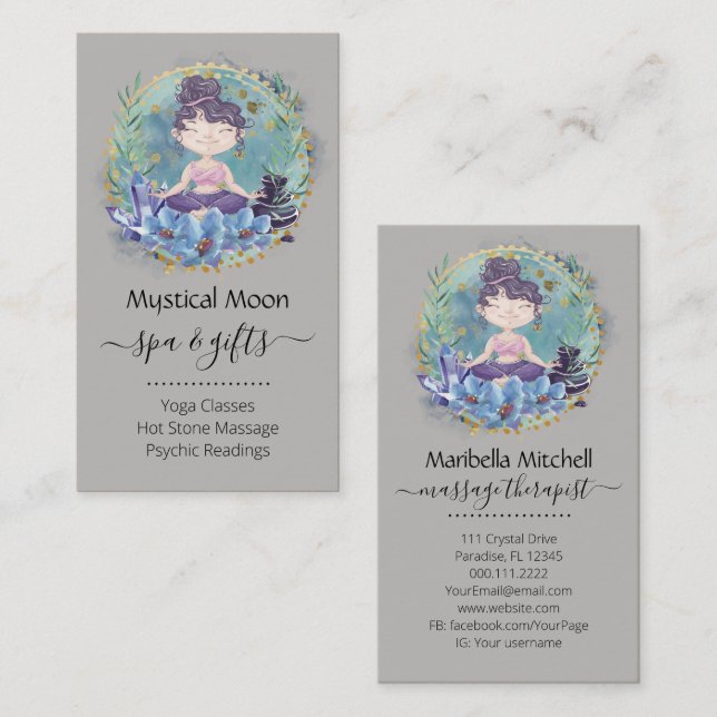 Zen rocks Yoga Spa Massage Therapist Business Card (Front/Back)