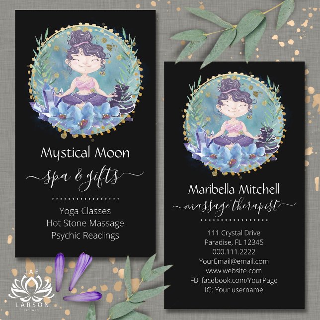 Zen Rocks Yoga Spa Massage Therapist Business Card (Creator Uploaded)