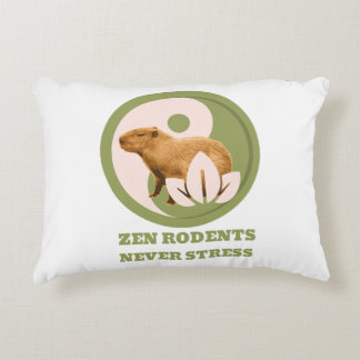Zen Rodents Never Stress Capybara Humor Accent Pillow