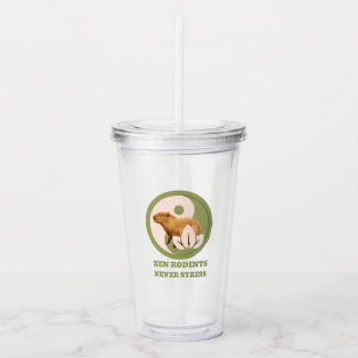 Zen Rodents Never Stress Capybara Humor Acrylic Tumbler