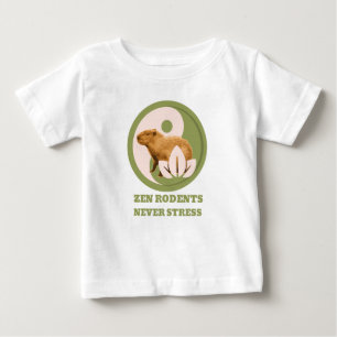 Zen Rodents Never Stress Capybara Humor Baby T-Shirt