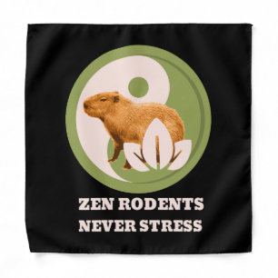 Zen Rodents Never Stress Capybara Humor Bandana