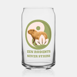 Zen Rodents Never Stress Capybara Humor Can Glass