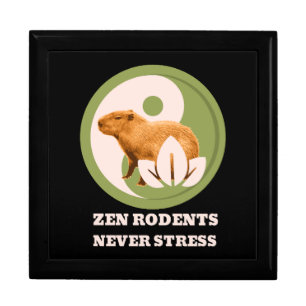 Zen Rodents Never Stress Capybara Humor Gift Box