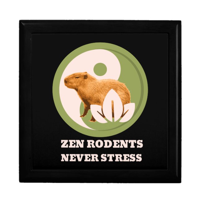 Zen Rodents Never Stress Capybara Humor Gift Box (Front)