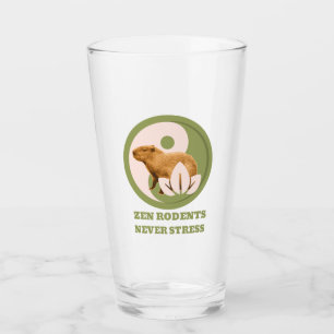 Zen Rodents Never Stress Capybara Humor Glass