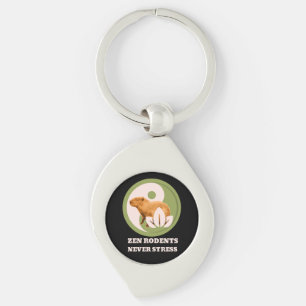 Zen Rodents Never Stress Capybara Humor Keychain