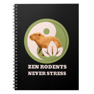 Zen Rodents Never Stress Capybara Humor Notebook