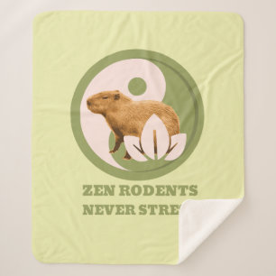 Zen Rodents Never Stress Capybara Humor Sherpa Blanket