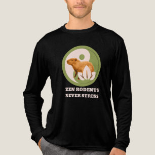 Zen Rodents Never Stress Capybara Humor Tri-Blend Shirt