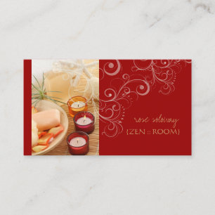 Zen room, candle + swirls business cards