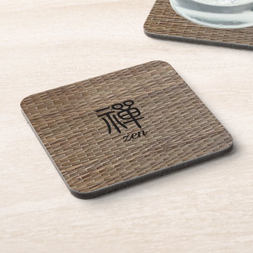 Zen Rustic Tatami Print Drink Coaster