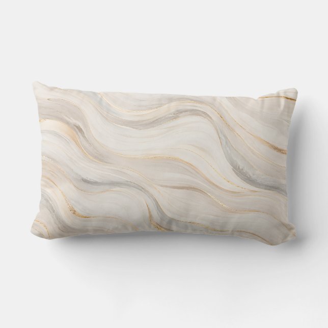 Zen Sand Waves Throw Pillow (Back)