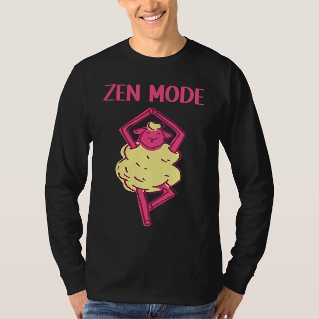 Zen sheep Yoga  Animals Workout Calm T-Shirt (Front)