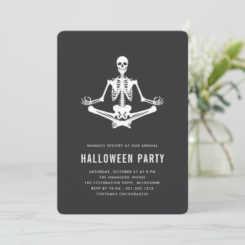 Zen Skeleton Halloween Party Invitation